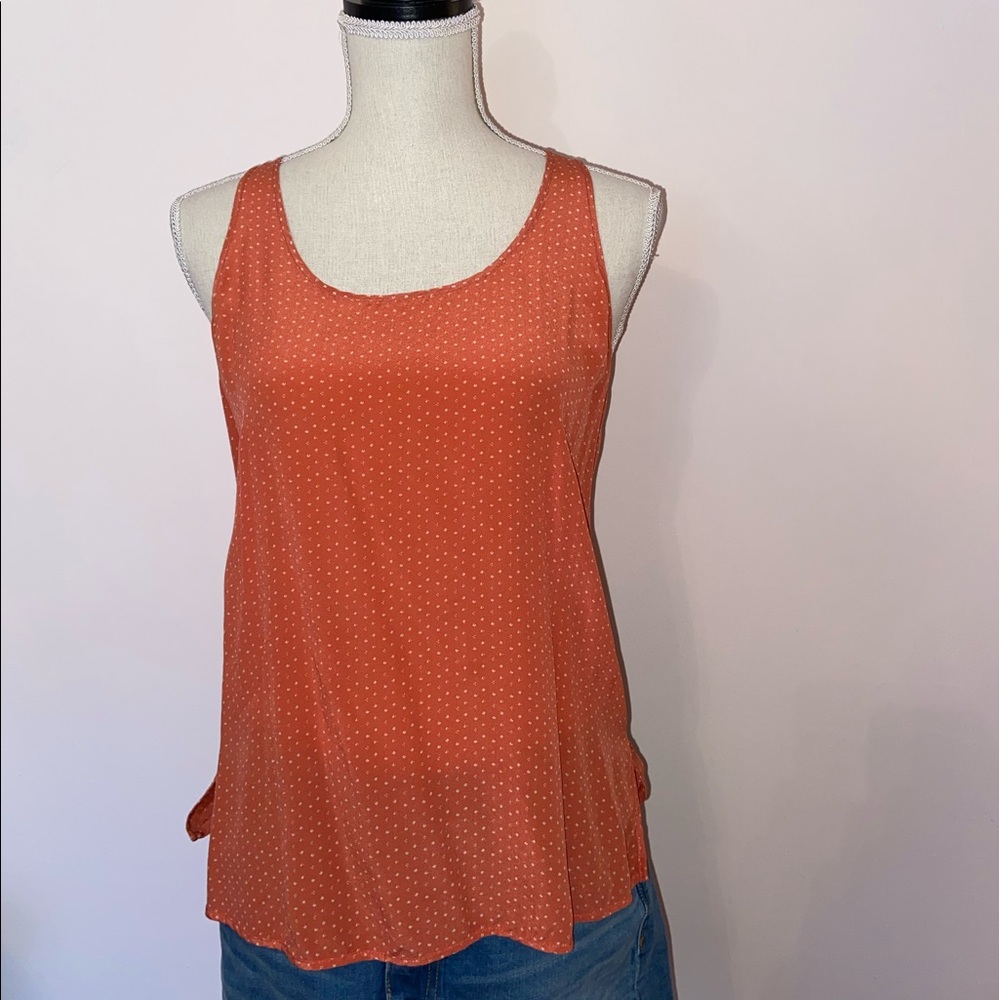 Club Monaco silk pink & white polka dot Tank Top Size SP